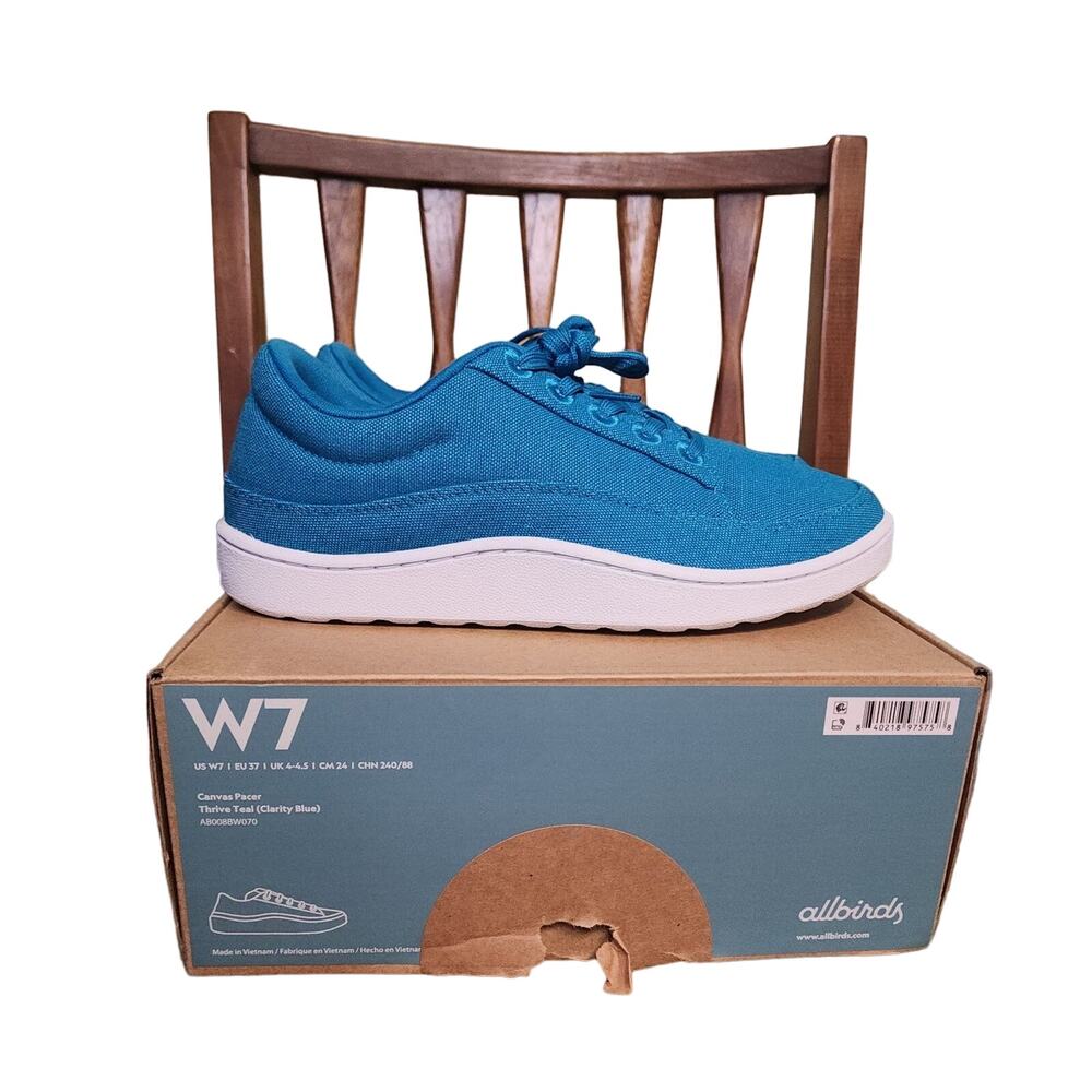 Allbirds Thrive Teal Canvas Pacers  Casual Shoes Sneakers Womens Size 7‎